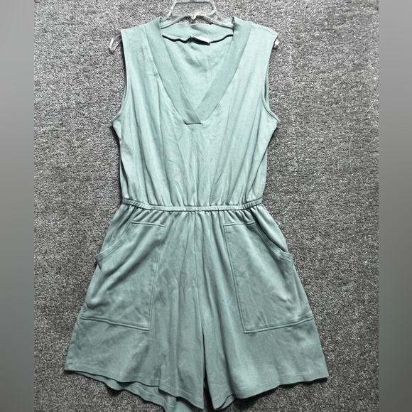 Zenana Woman’s Blue Sleeveless Shorts Romper Cotton Size XL - Picture 1 of 8